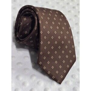 Vintage Hill & Archer Salesman Tie Brown All Over Geometric Print Al Bundy Boss